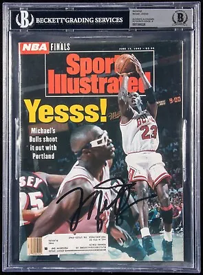 Michael Jordan Signed 1992 NBA Finals Sports Illustrated Beckett Graded 9 MINT • $4495.50