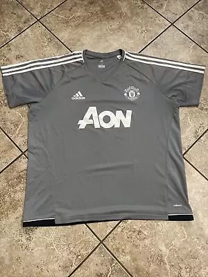 Manchester United Jersey Mens 2XL XXL Adidas Gray Training • $19.99