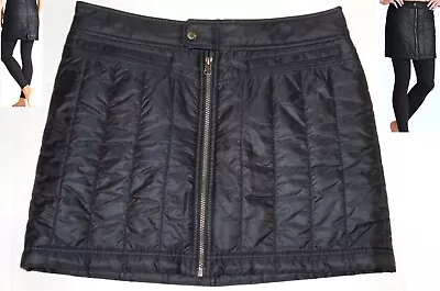 Athleta Women's Toasty Buns Quilted Puffer Mini Zip Skirt DEEP NAVY  Nylon Sz 8 • $37.78
