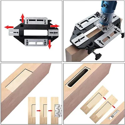 £28.99 • Buy Wood Door Hinge Jig Lock Guide Plate Router Bit Woodworking Slotting Locator UK