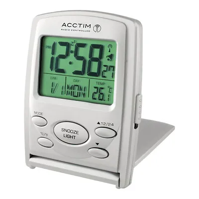 Acctim Travel LDC Clock Vista Radio Controlled Alarm/Snooze 71707 • £19.99