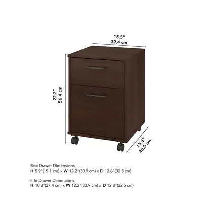 Bush Furniture Key West 2 Drawer Mobile File Cabinet In Bing Cherry • $155.99