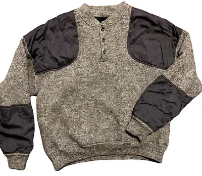 Cabelas Mens XL Heavyweight 100% Wool Windbreaker Lined Hunting Sweater Commando • $62