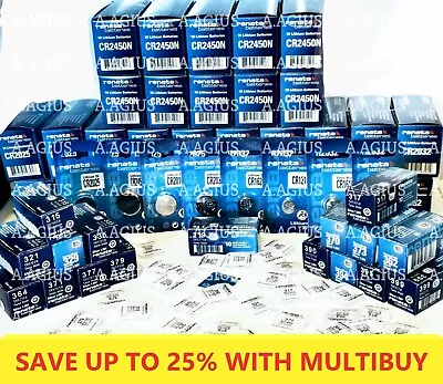 Renata Watch Batteries-Swiss Made- SAVE UP To 25% WITH MULTI BUY • £1.99