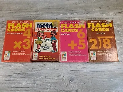 Vintage Milton Bradley Flash Cards Addition Multiplication Division & Metric • $29.99