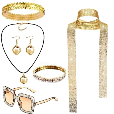 Womens Themed Costume Halloween Disco Accessories Retro Clubwear 1970s Dress Up • £5.99