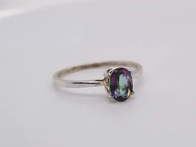 925 Mystic Topaz Ring Size 8 1.3 Grams • $19.56