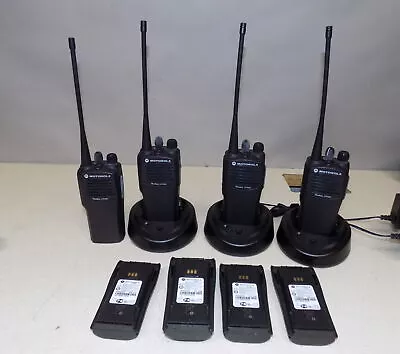 Lot Of 4 - Motorola Radius CP200 Radios W/ 2 Chargers & 4 Extra Batteries. PARTS • $224.99