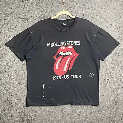 Vintage Y2K Rolling Stones T-Shirt Mens  XL Band Distressed Rock Music Grunge • $25