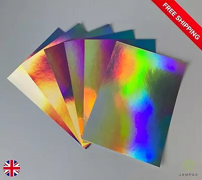 MIRROR Single Sided Craft Paper RAINBOW HOLOGRAPHIC MIRROR 140GSM  325gsm A4 A5 • £3.98