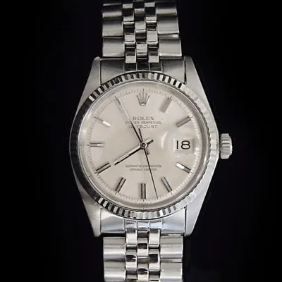 $4127.98 • Buy Rolex Datejust Men Stainless Steel 18K White Gold Watch Jubilee Silver Dial 1601