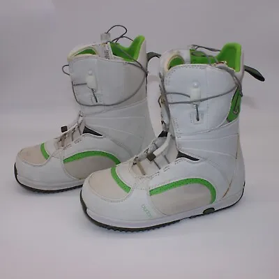 $77.85 • Buy Burton Imprint 1 Bootique TrueFit White Green Snowboard Boots Size: UK 5.5 VIDEO