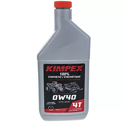 Kimpex 260612 4-S100 0W40 4-Stroke Synthetic Engine Oil 1 Qt ATV UTV Snowmobile • $27.95