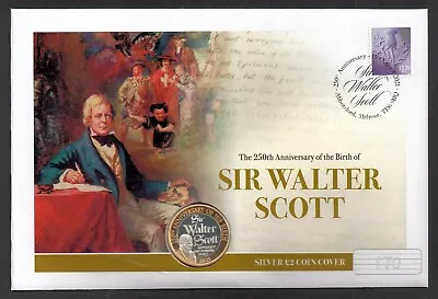 2021 £2 Sir Walter Scott 250th Anniversary Silver Proof Coin Cover With Cert • £43