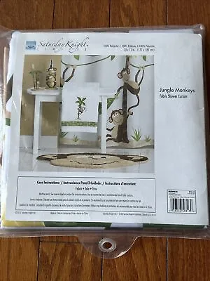Home Trends Kids JUNGLE SHOWER CURTAIN Fabric 70  X 70  Monkey Giraffe NEW • $22.99