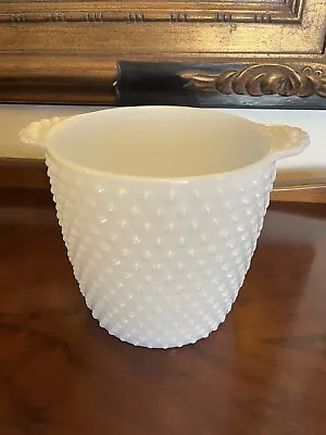 Milk Glass Hobnail Ice Bucket Vintage Anchor Hocking White 6.25  No Lid • $25