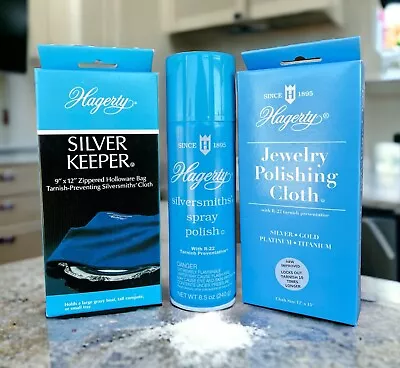 Hagerty Silversmiths Spray Polish With R-22 Plus Polishing Cloth & Silver Keeper • $39.95