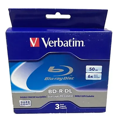 VERBATIM 6X Blu-Ray BD-R DL Dual Layer 50GB Branded Logo 10 Pk Spindle Box • $34.99