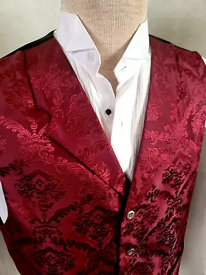 FRONTIER CLASSICS Formal Steampunk Burgundy Brocade Vest Lapels SzL (44) • $45