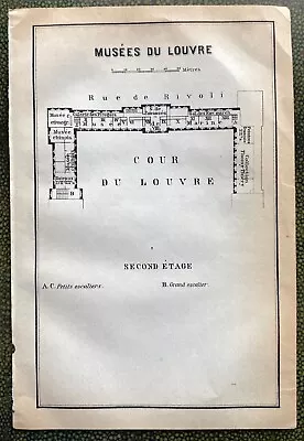 Antique French Map Of The Louvre Museum In Paris • $25
