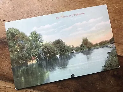 Antique Coloured Matte Postcard-THE THAMES AT PANGBOURNE-Berkshire-Unposted • £2