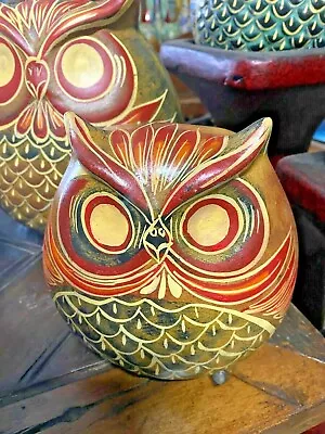 MEXICAN CLAY POTTERY - Animal - LADY OWL PLANTER      **FREE FREIGHT** • $56.38