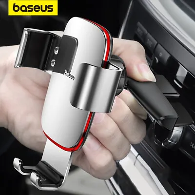 Baseus Metal Gravity Car Phone Holder 360° CD Slot Mount Clip For IPhone Samsung • $17.09