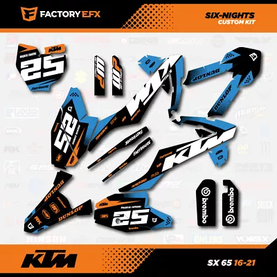 Blue & Orange 6N Racing Graphics Kit Fits 16-24 KTM 65sx 65 Sx Decal Sticker • $44.99