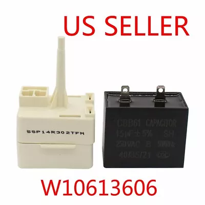 Refrigerator Compressor Start Relay & Capacitor For Whirlpool Maytag W10613606 • $9.78