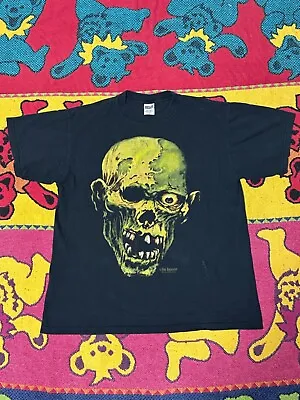 Rare Vintage 90s Wes Benscoter Zombie Skull Horror Shirt Black Goth Monster • $90