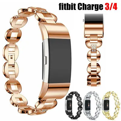 $18.99 • Buy Replacement Watch Band Metal Wrist Strap Bracelet Women For Fitbit Charge 2 3 4