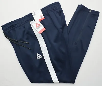 Reebok #11311 NEW Men's Navy Slim Elastic Waist Drawstring Interlock Pants • $17.99