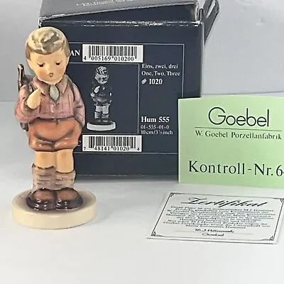 Goebel M.I. Hummel Club Exclusive Edition #555 “OneTwoThree” Box COA 3 7/8” • $24.95