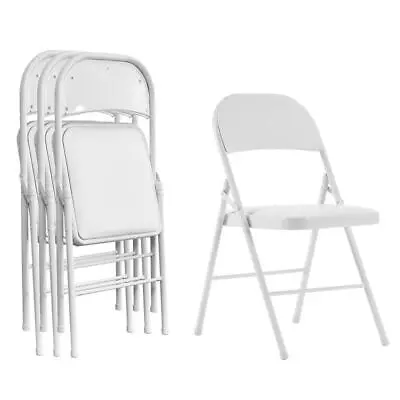 4 Pack Metal Frame Folding Chair Mounted With Triple Braced Padded Seat • $62.99