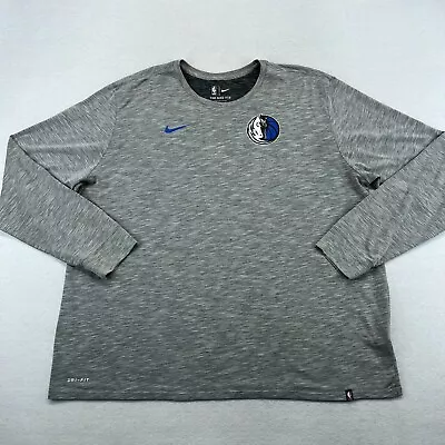 Dallas Mavericks Shirt 2XL XXL Men's Nike Dri Fit Long Sleeve Athletic Cut *Flaw • $22.99