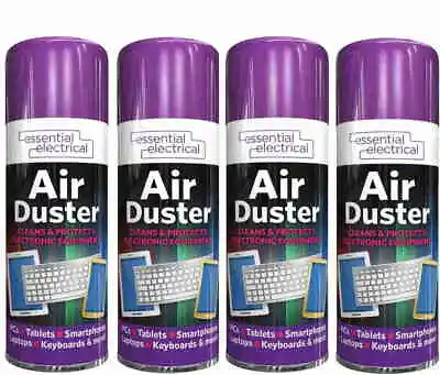 £7.98 • Buy 2 4 Compressed Air Duster Spray Can Cleans Protects Laptops Keyboards  200ml 