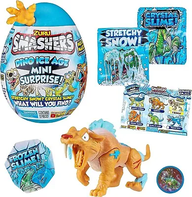 Smashers Dino Ice Age Surprise Mini Egg Saber Dinosaur Plastic Sabre Tooth • £11.90