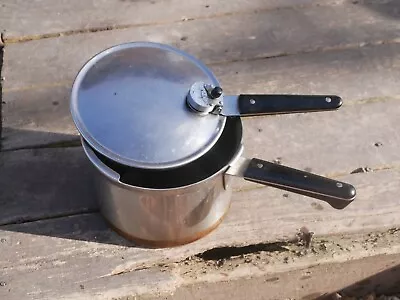 Vintage REVERE WARE 1801 4 Qt Pressure Cooker Copper Bottom Stainless Steel • $49.99