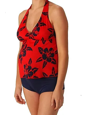 Maternity Swimsuit Size XS NWT Tankini Prego 2-piece In Halter W/boy Leg Bottoms • $39