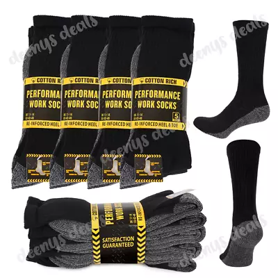 5-20 Pairs Mens Heavy Duty Work Socks Winter Warm Thick Contrast Heel Toe 6-11 • £17.99