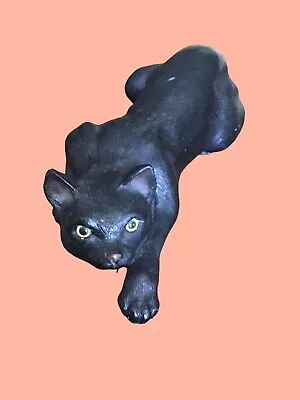 1989 Universal Statuary 16” BLACK CAT Green Eyes Crouching Halloween Scarey • $40