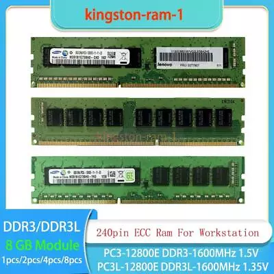 Samsung DDR3/3L 8G/16G/32G/64G ECC Unbuffered UDIMM PC3-12800E 1600 Ram 8 GB Lot • $43.69