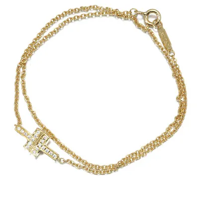 Auth Tiffany&Co. Bracelet T TWO Diamond 2-strand 18K 750 Yellow Gold • $2093.92