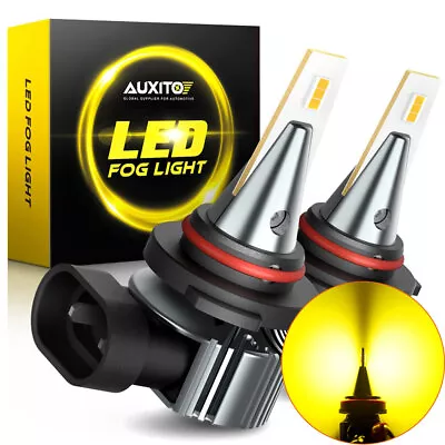 Auxito 9145 9140 H10 LED Fog Light Bulbs 100W 4000LM 3000K Yellow Conversion Kit • $18.99