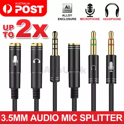 3.5mm AUX Cable Mic Audio Splitter Extension Headphone Adapter Male To Female • $6.95