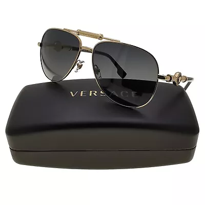 Versace Pilot Sunglasses VE 2236 1002/87 VE2236 Gold/Black Aviator NEW FALL 2023 • $152.95