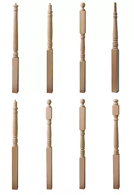 Red Oak Box Newel Posts For Stair Remodel - Free Mounting Kit Included - Cheap • $70.48