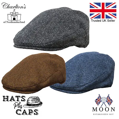 £25.99 • Buy Tweed Flat Cap 100% Wool Luxury Abraham Moon British Made Fabric Woven Yorkshire