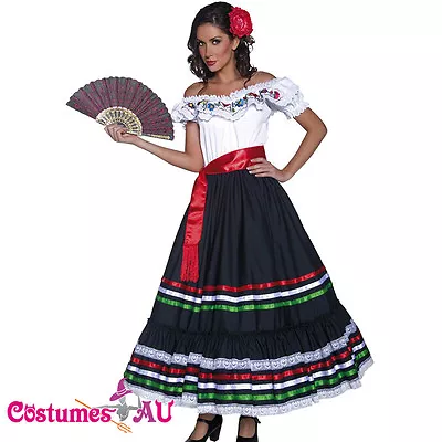 Western Senorita Costume Mexican Spanish Dancer Flamenco Spain Ladies Dress • $66.49