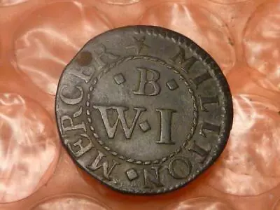 C1660 Kent Milton Sittingbourne William Bissy Farthing Trade Token High Grade #5 • $29.99